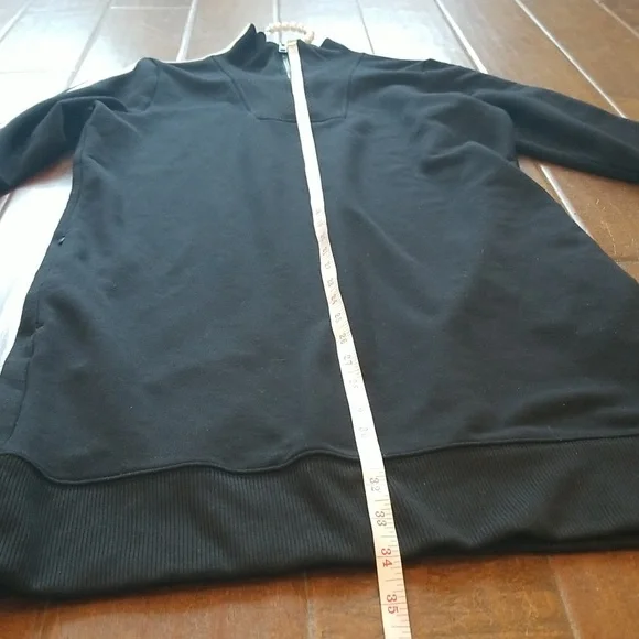 Athleta Circa Black With White Stripes Longsleeve Mini Track Dress - Picture 10 of 15